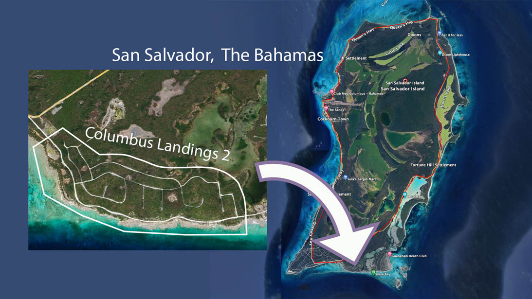 Map of Section 2 on Columbus Landings, San Salvador Bahamas
