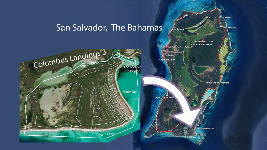 Map of Section 3 on Columbus Landings, San Salvador Bahamas